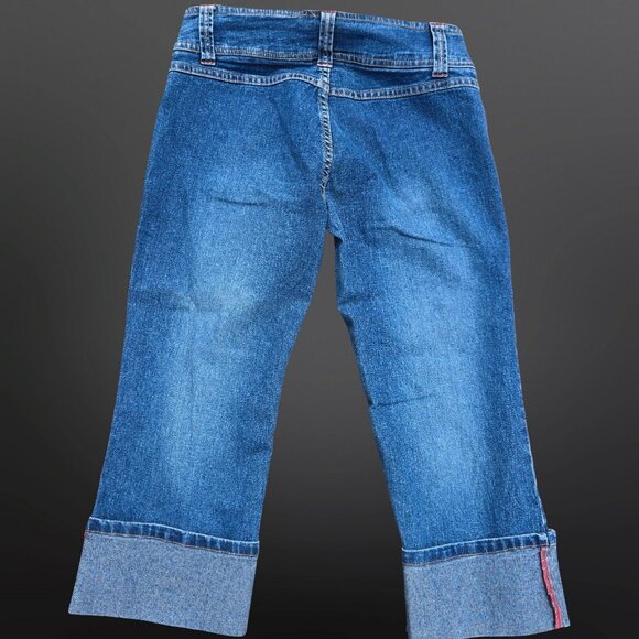 Y2K Capri Jeans Size 7 Low Rise Stretch Cropped Mcbling 2000s 725 Originals - Picture 2 of 4